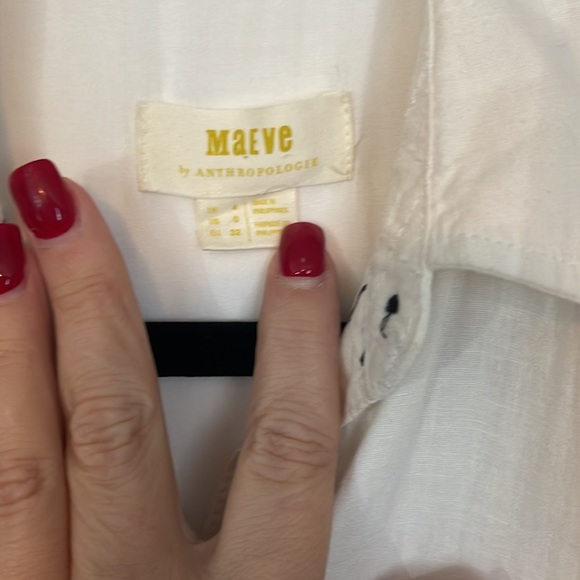 Maeve -Anthropologie Elspeth linen white dress. Size 0. So flattering - Picture 3 of 16